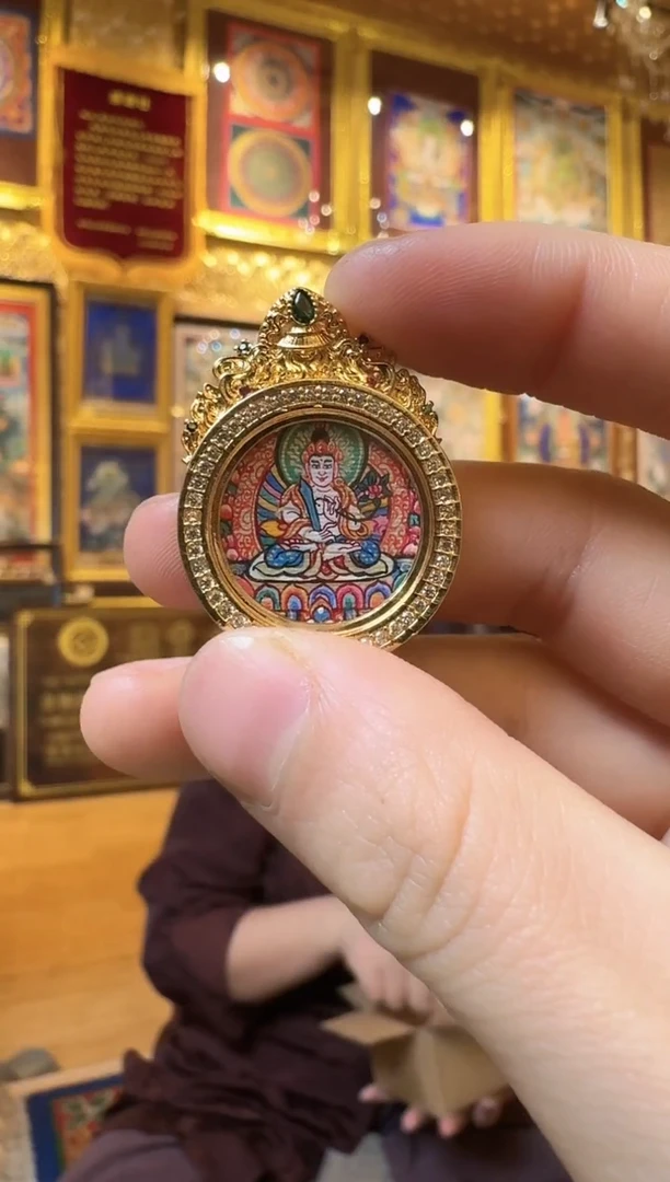 吊坠虚空藏-热贡纯手绘唐卡，