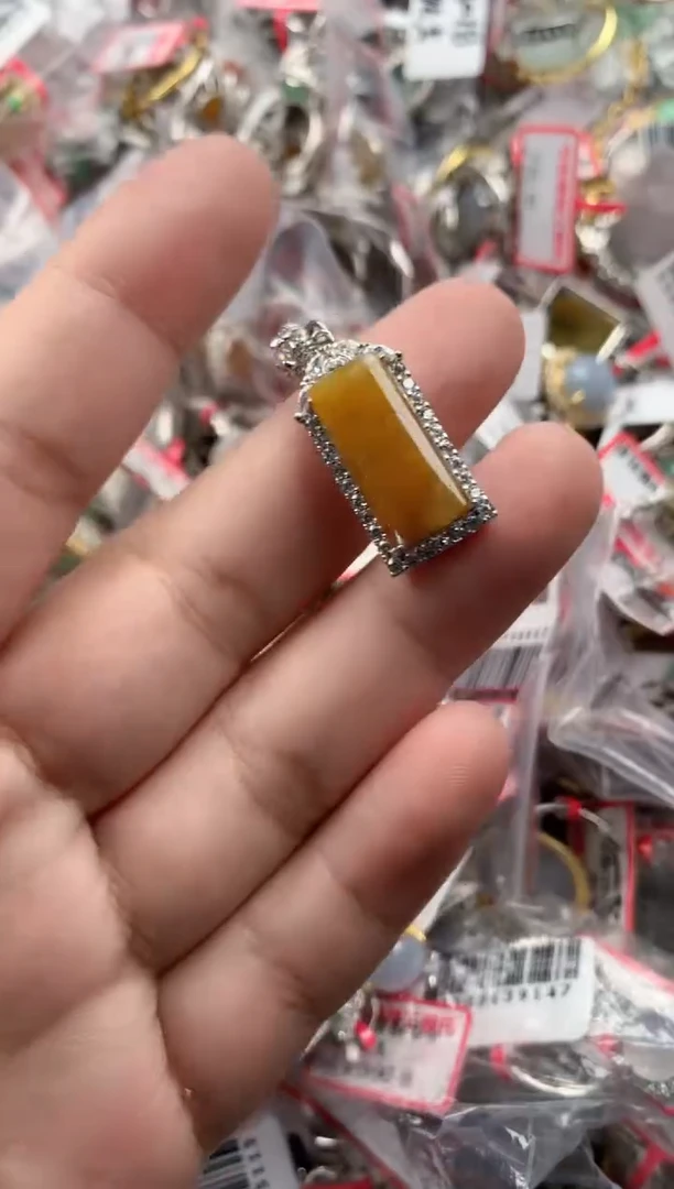 银S925镶嵌戒指翡翠11   5