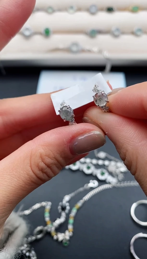 银S925镶嵌戒指翡翠3333333+3