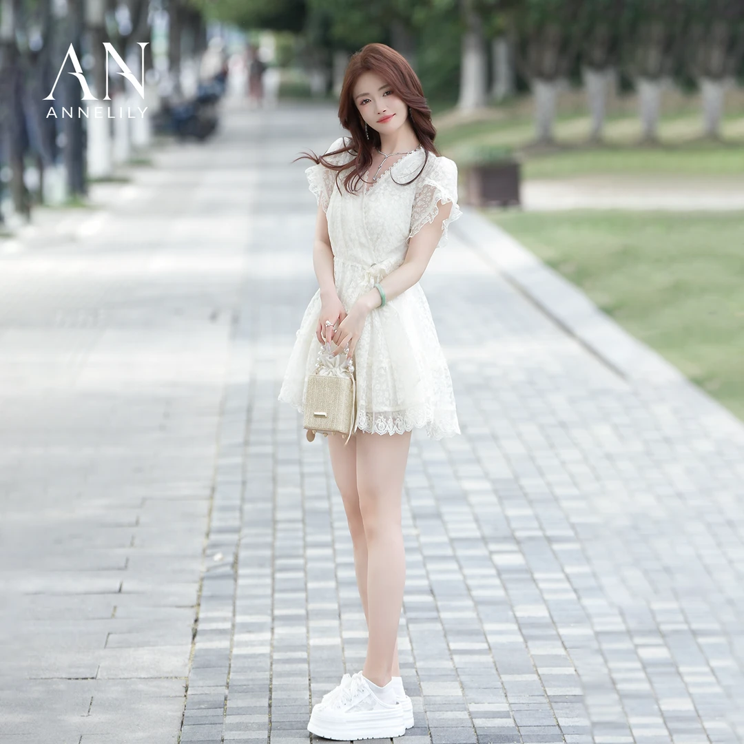 ANNELILY安一凡【梦昭】显瘦轻奢时尚百搭气质短裤套装AT2505020