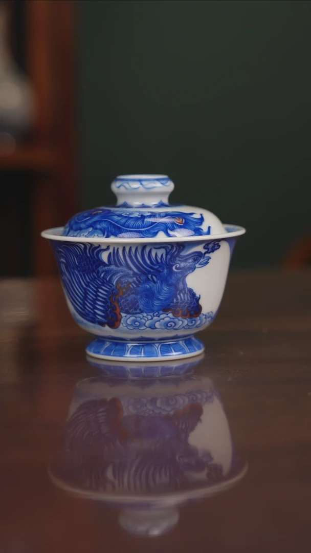 自成堂柴窑青花釉里红