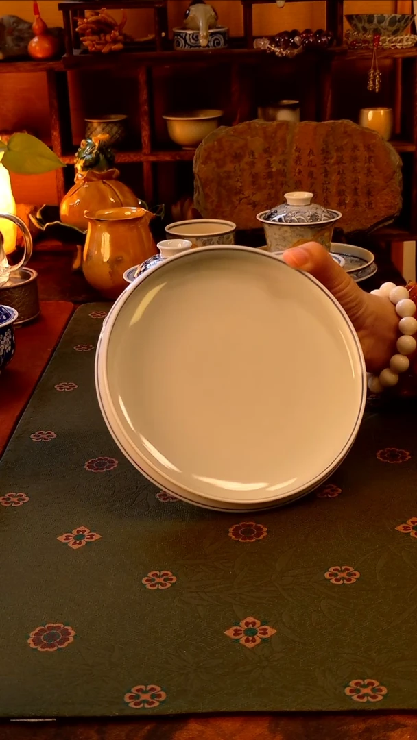 【 双线白胎壶承 】