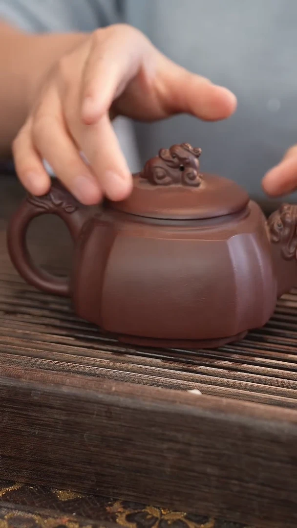 茶壶紫砂原矿手工制作宽口