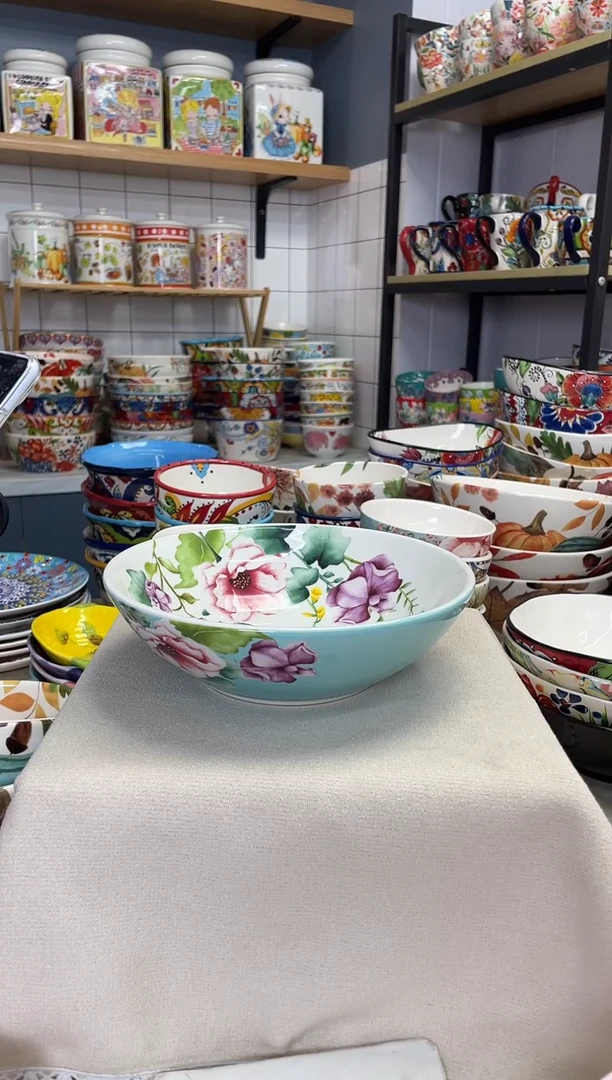 【闪购商品】陶瓷芙蓉8英寸浅口碗 一个