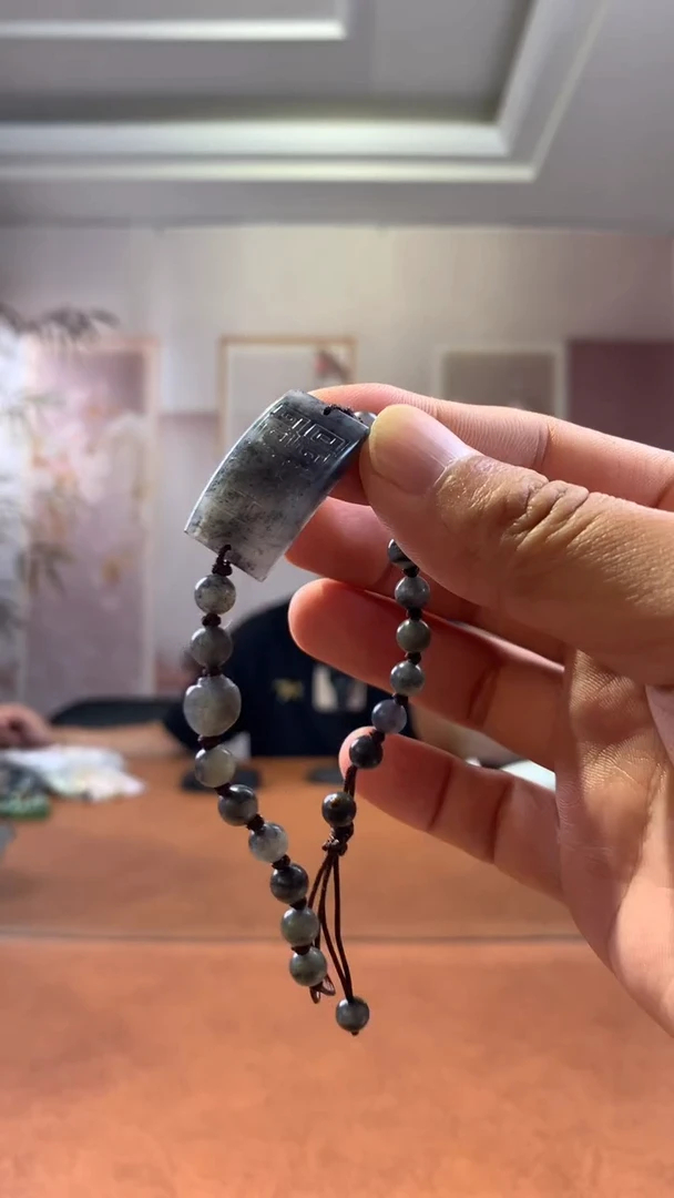 未镶嵌和田玉把件青花手牌