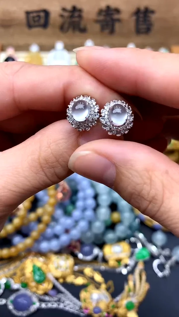 【闪购商品】翡翠耳饰18K金镶嵌542-中国好珍宝