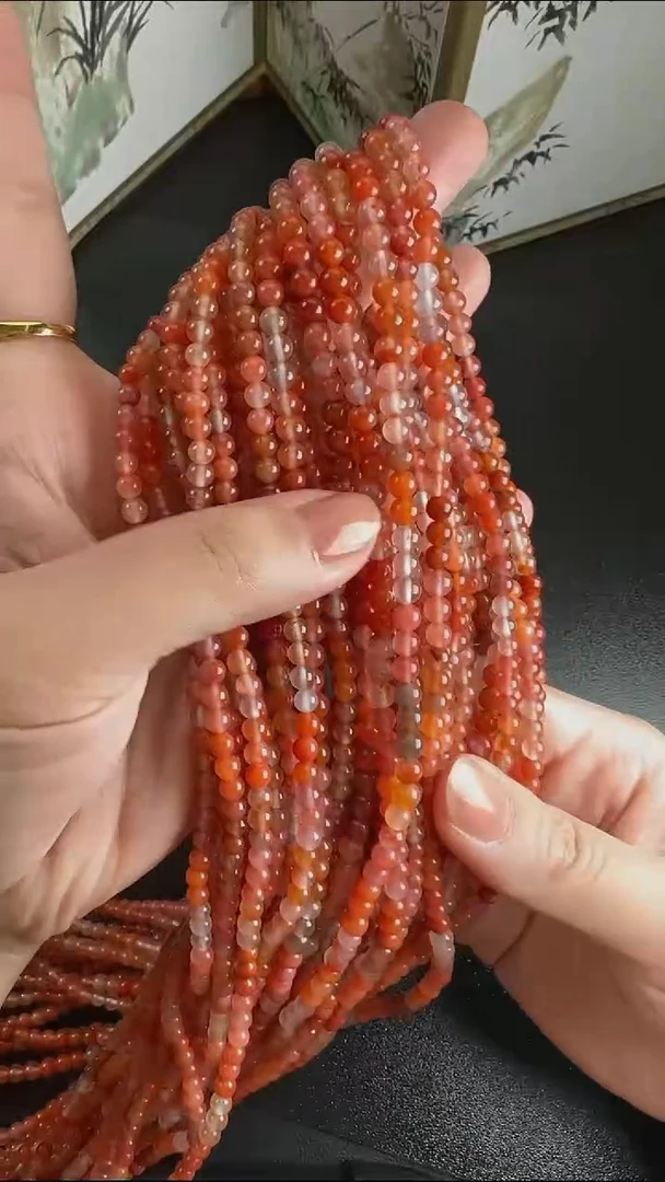 【闪购商品】南红玛瑙颈饰未镶嵌WY0213011卡3-4mm多样性发一