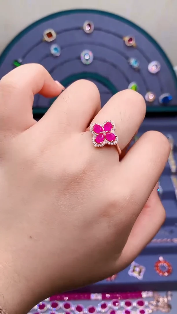 【闪购商品】红宝石戒指银S925镶嵌3