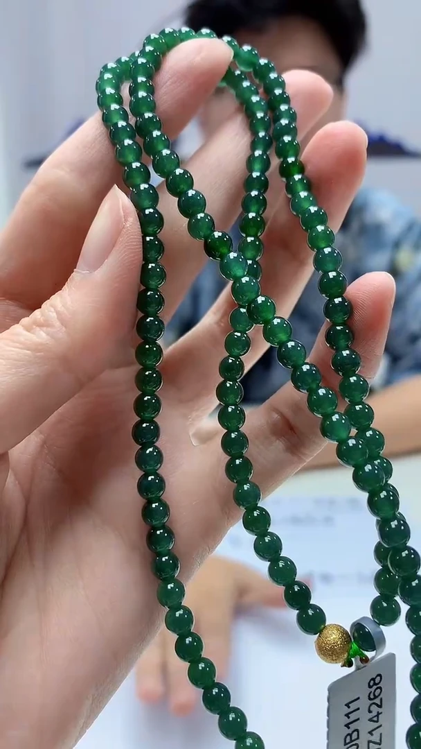 【闪购商品】定制翡翠未镶嵌4688zm-毛货珠链48