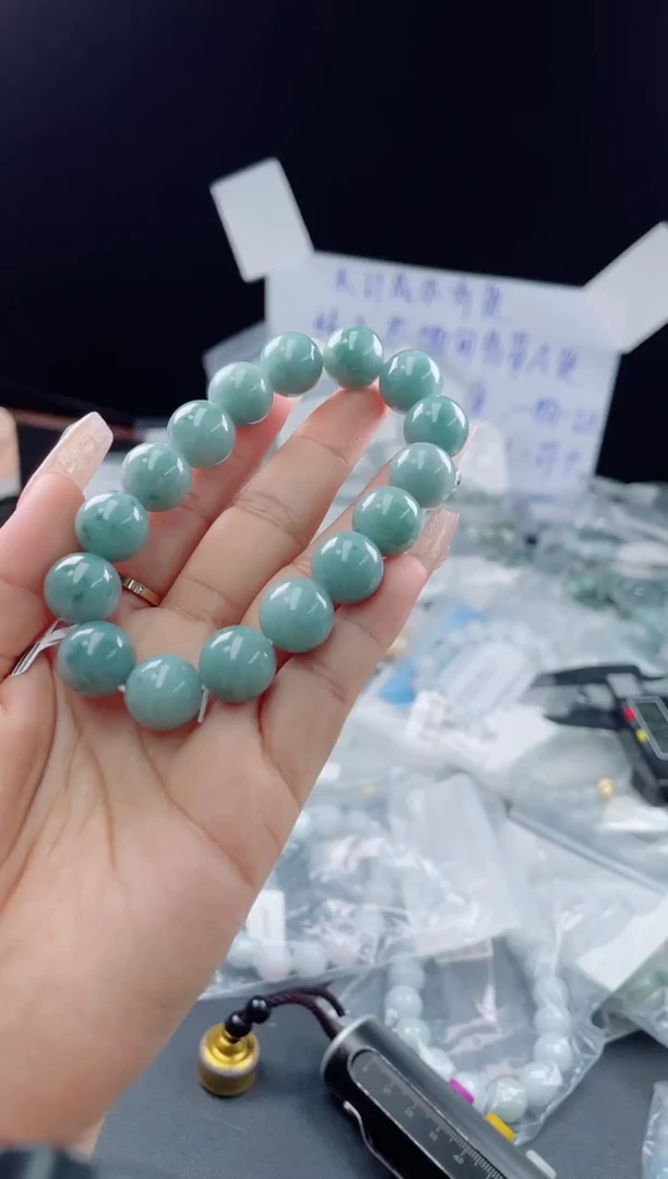 未镶嵌定制翡翠珠串13.7