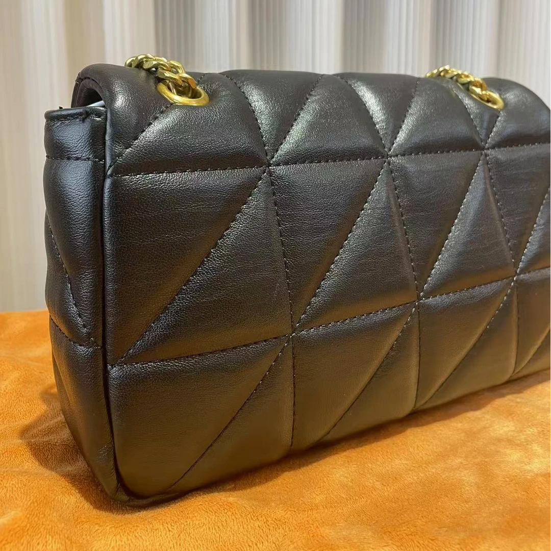 HIRMRIS手工真皮包金扣550011 斜阳黑