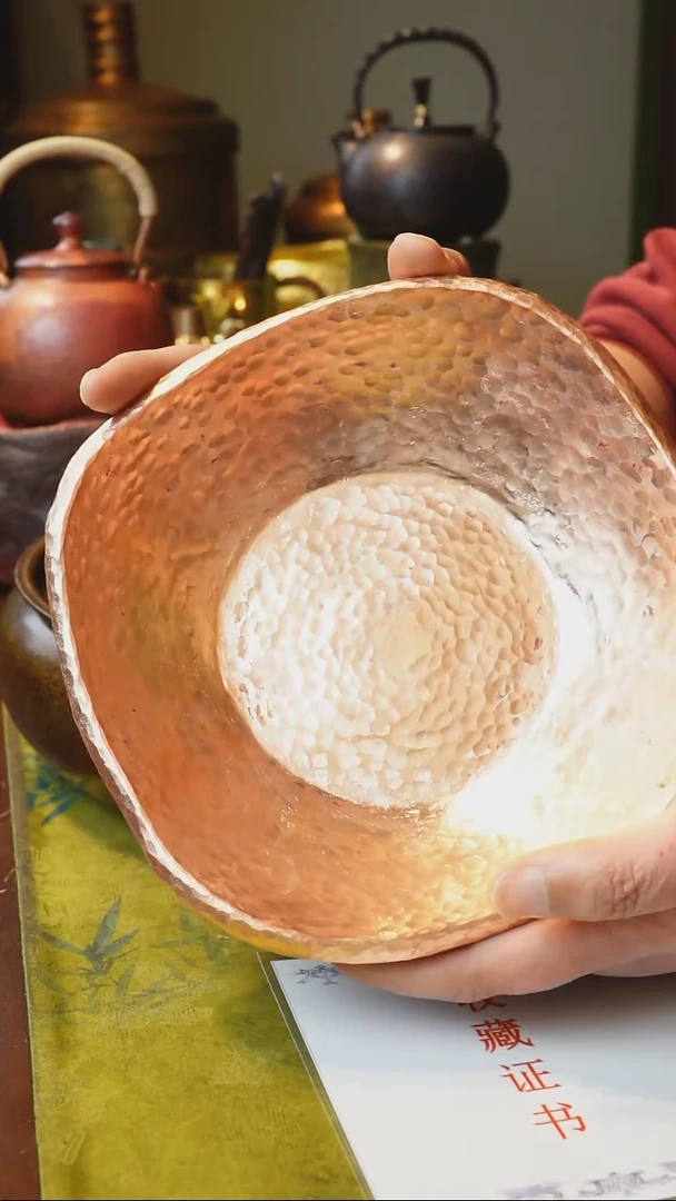 纯紫铜原色加厚壶承