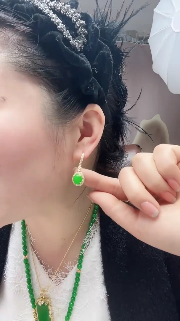 【闪购商品】翡翠耳饰14K金镶嵌84号