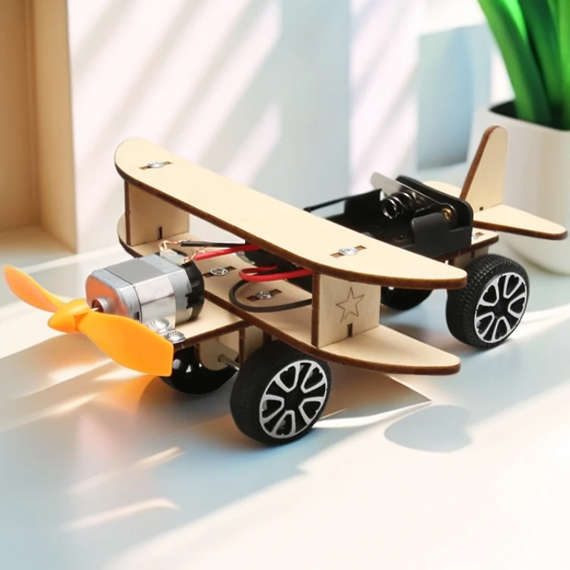 科技小制作电动滑行飞机diy手工飞机模型实验益智玩具