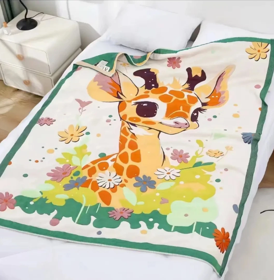 【春天小鹿】120*150cm纯棉柔软舒适多功能小被