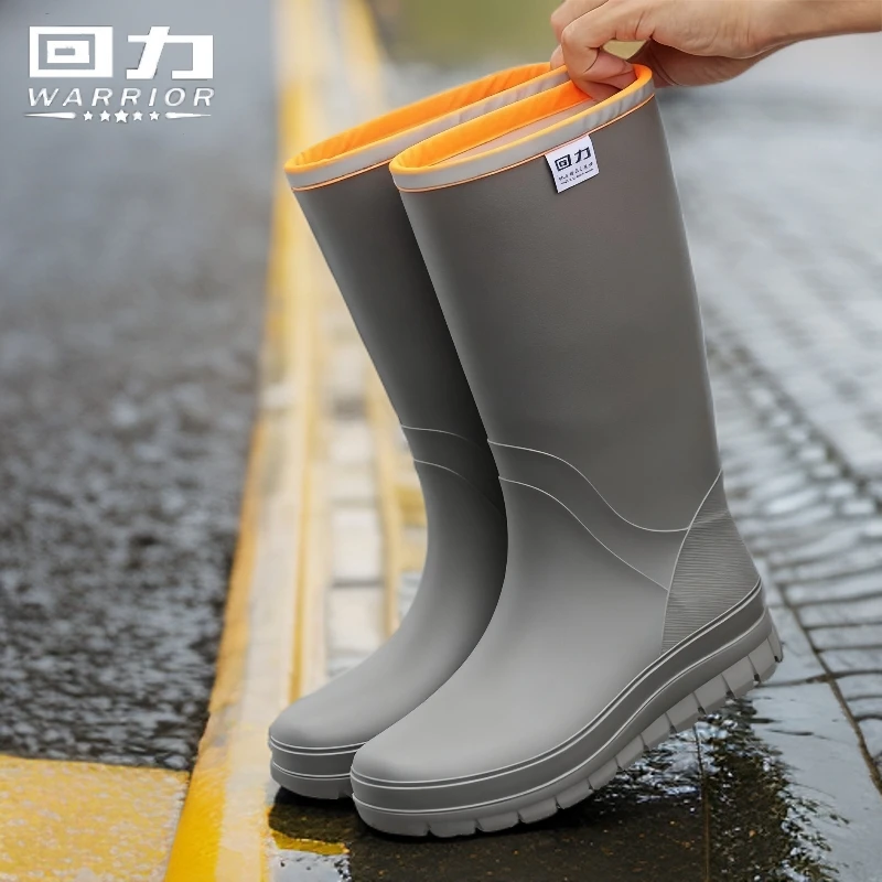回力男士防滑雨鞋男款防水鞋雨靴高筒中筒户外穿加绒舒适时尚厚底