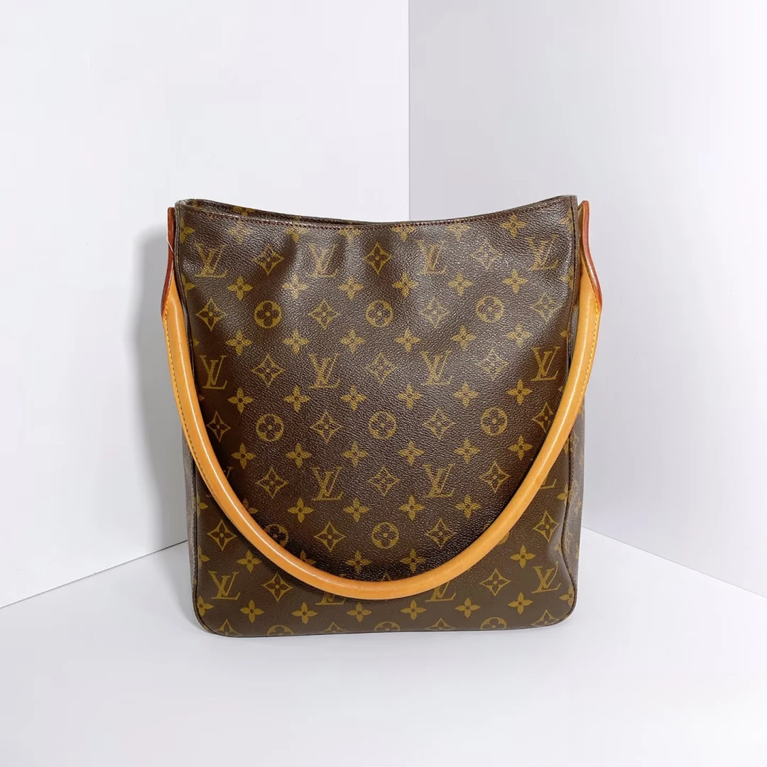 99新 LouisVuitton/路易威登 大号经典老花looping单肩包手提更换