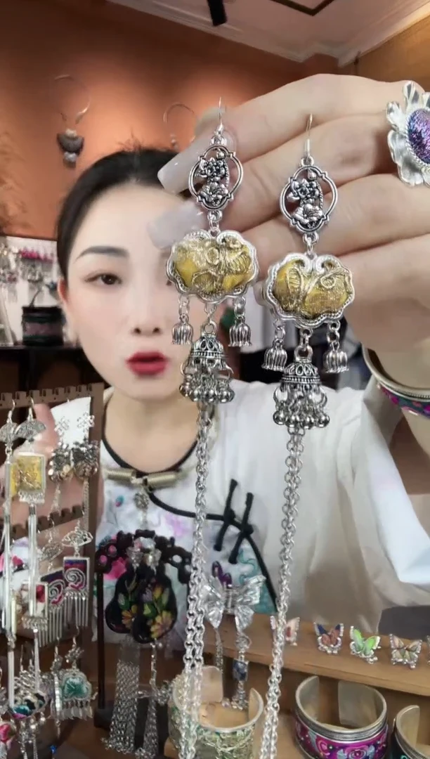 刺绣纯手工民族风耳环