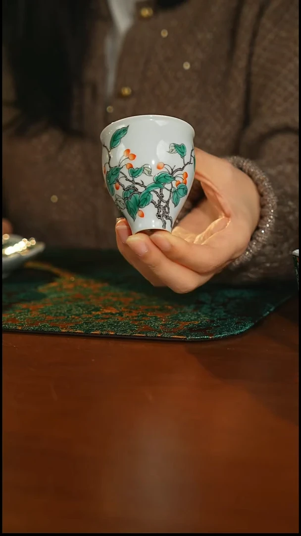 瓷片古悦和风枸杞杯