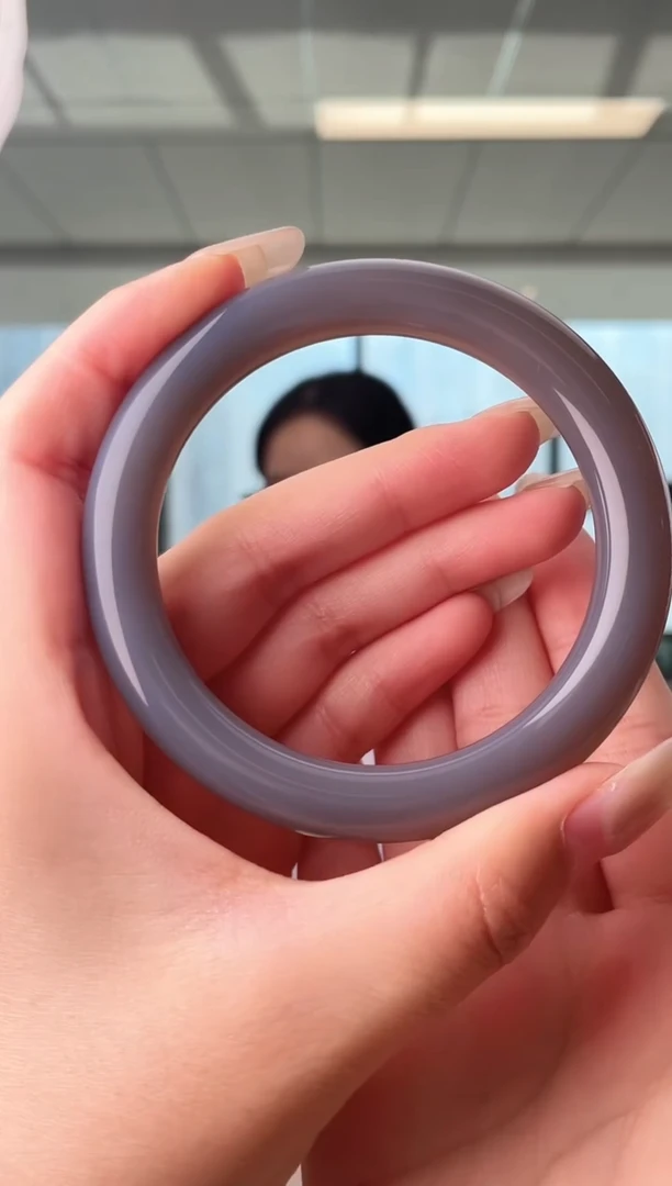 手镯玛瑙/玉髓未镶嵌灰玛瑙手镯 圈口下单备注 59-61