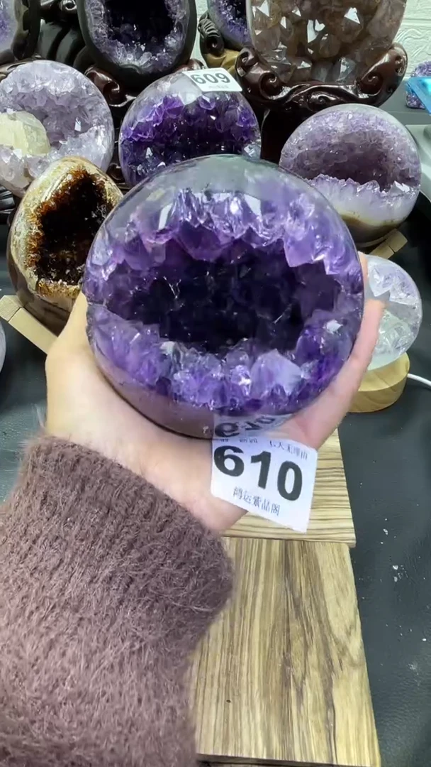 未镶嵌大型摆件（非配饰）紫晶610号开口笑