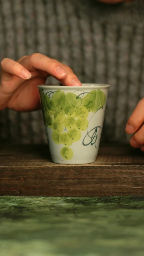 陶瓷青诗集手工手绘瓷器