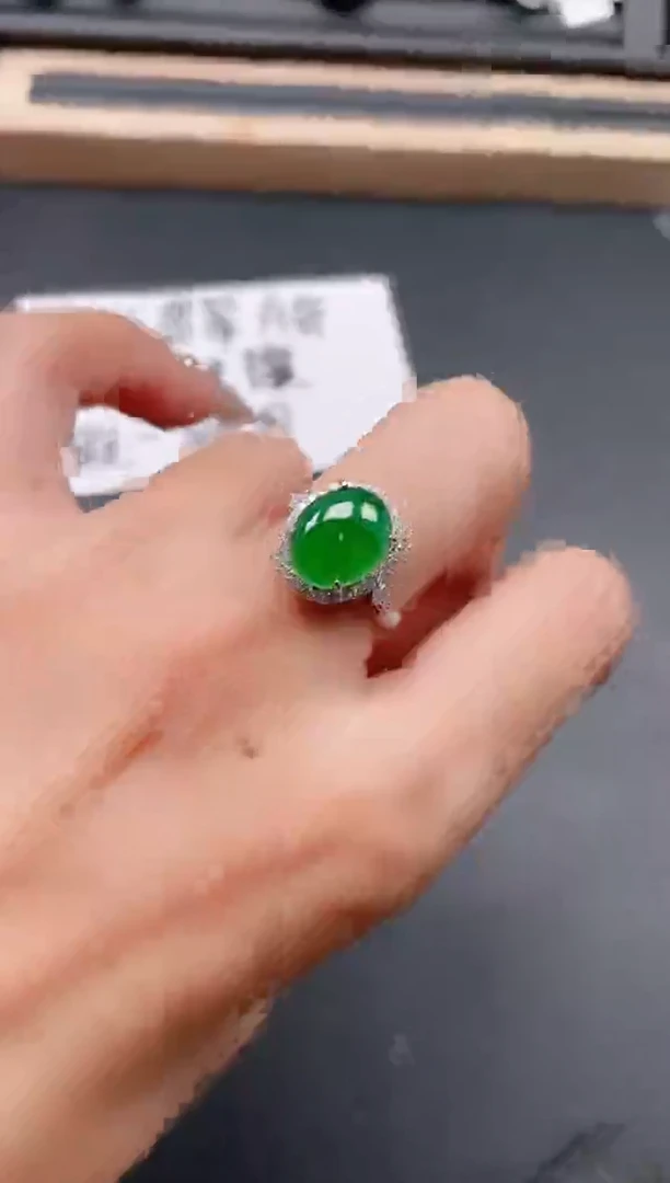 银S925镶嵌戒指翡翠111111