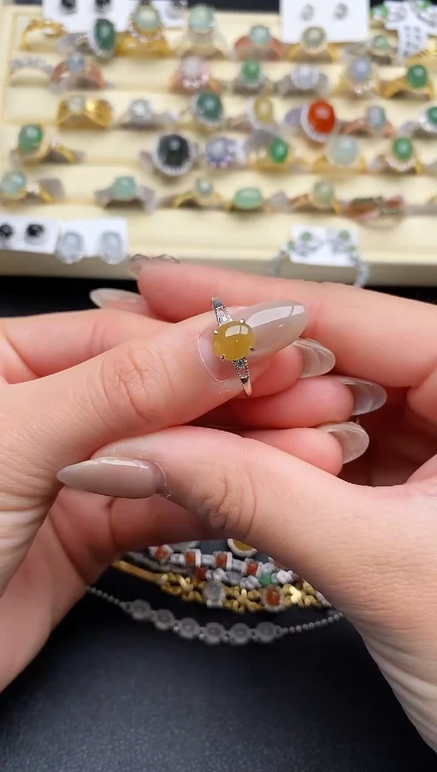 【闪购商品】翡翠戒指银S925镶嵌222222222+8