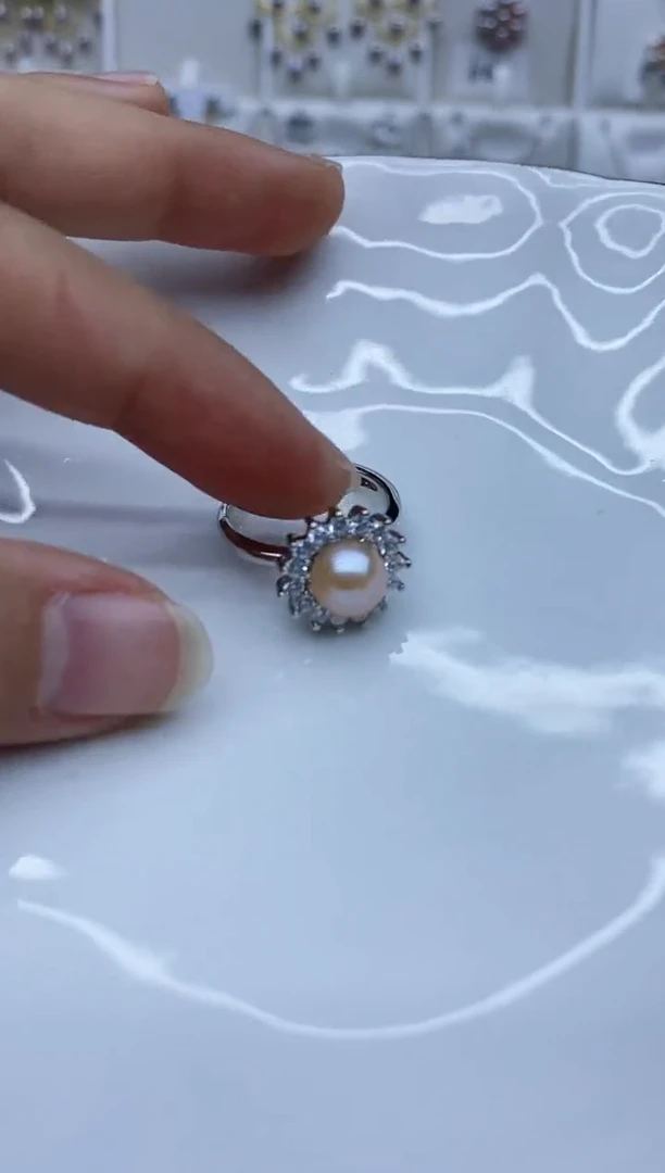 未镶嵌戒指淡水珍珠戒指