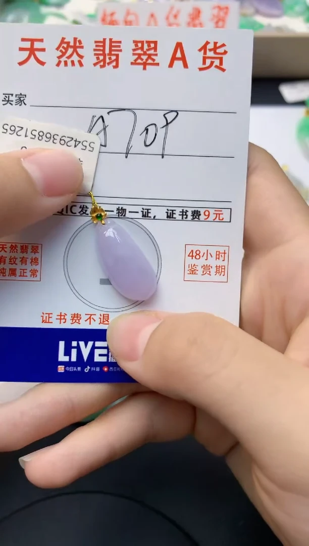 颈饰18K金镶嵌翡翠天然缅甸A货翡翠百元以上9元证书费自理