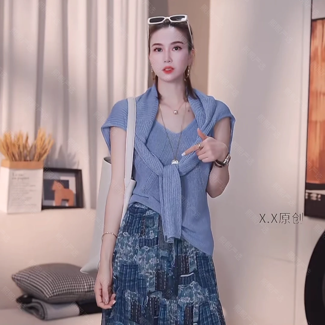 XX.YX(小美好）夏季莱赛尔-亚麻宽松休闲镂空针织背心277