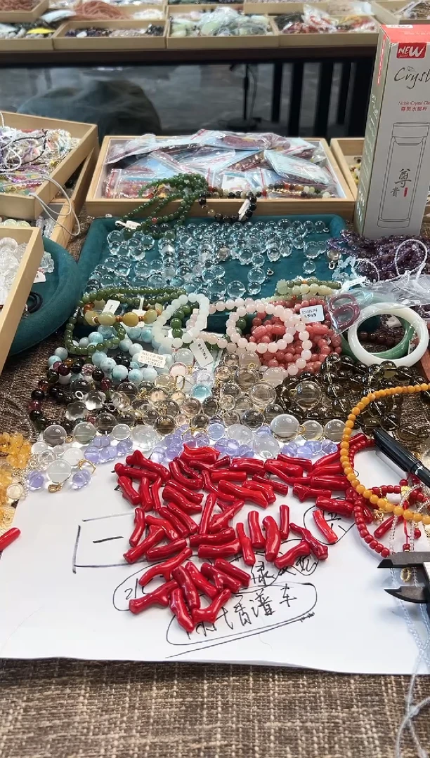 水晶耳饰未镶嵌红多样性发一