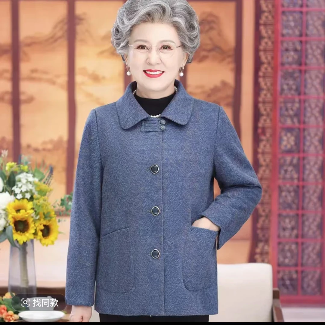 8032中老年春秋外套女奶奶装上衣老太太褂子气质洋气妈妈装新仓库