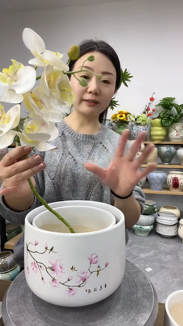 11.9陶瓷花盆直播链接高. 15     口18