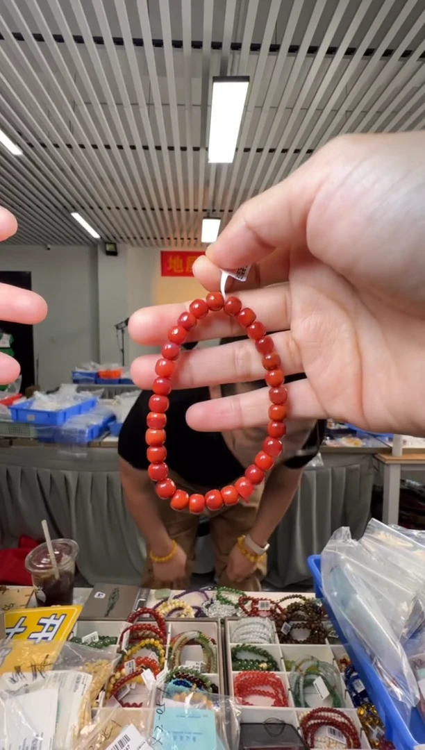 未镶嵌手串南红玛瑙南红老型珠单圈手串6.5-7mm