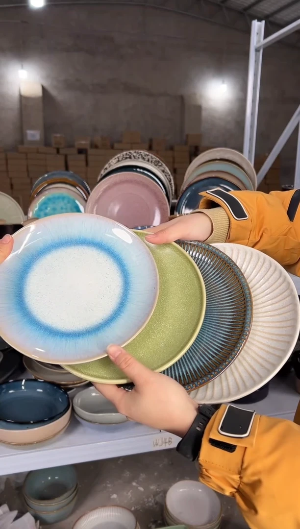 陶瓷外贸尾货瑕疵满20包邮X4 小盘8英寸