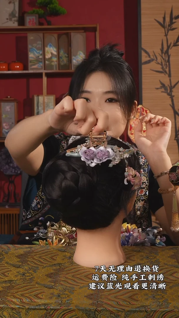 织绣34非遗缠花纯手工鲨鱼夹