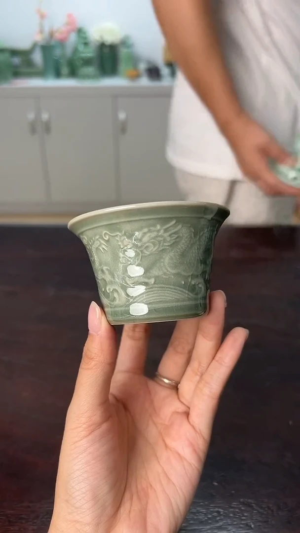 龙泉云间青瓷小米茶器