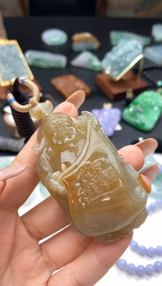 颈饰未镶嵌翡翠小***郎财财