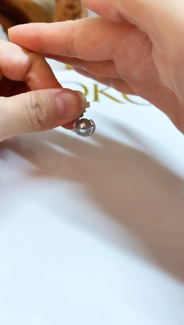 银S925镶嵌颈饰海水珍珠8mm