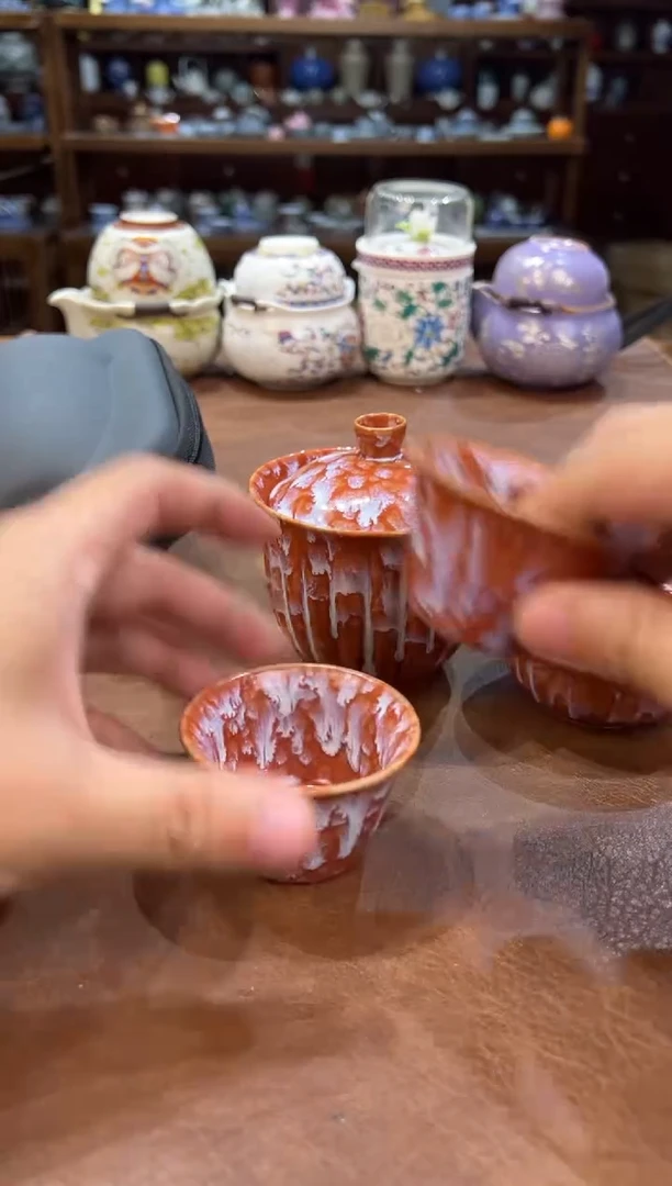 真的很便宜超好看会开片的旅行茶具