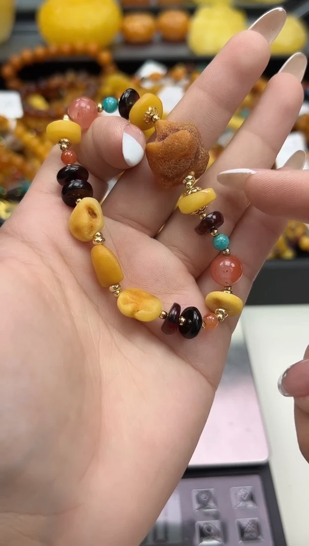 裸石琥珀未镶嵌琥珀蜜蜡手串