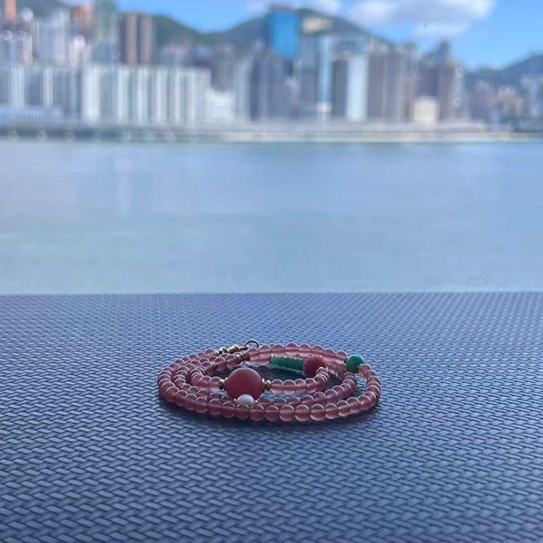 HK珠宝展21号冰粉南红项链 多样性发其一