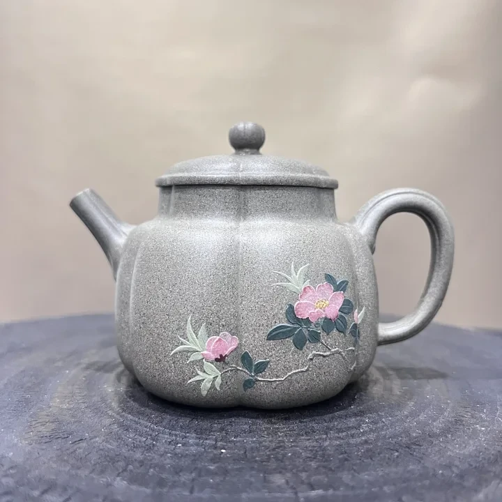 【古月壶来】L1789蟹壳青“粉香凝”筋纹黑金系列170cc