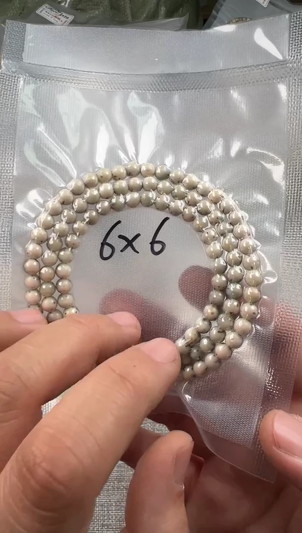 手串星月菩提6mm骨瓷白带月河豚龙蛋108