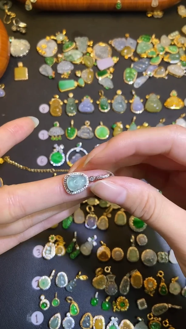 吊坠(不含链)银S925镶嵌翡翠1