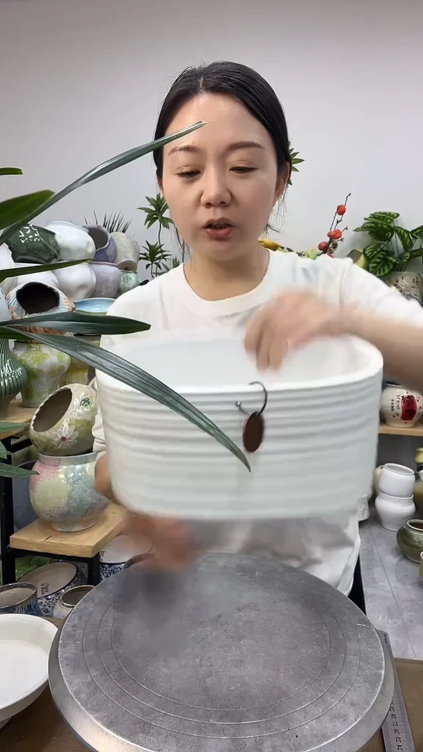 9.6陶瓷花盆直播链接高. 14     口23