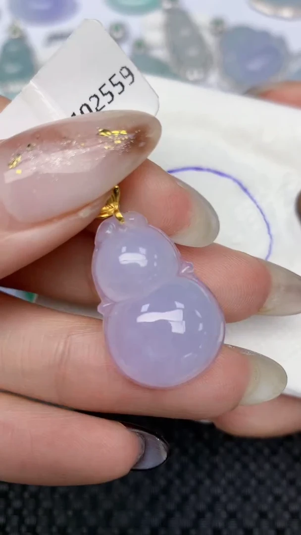 颈饰18K金镶嵌翡翠天然缅甸翡翠a货百元以上9元证书费自理