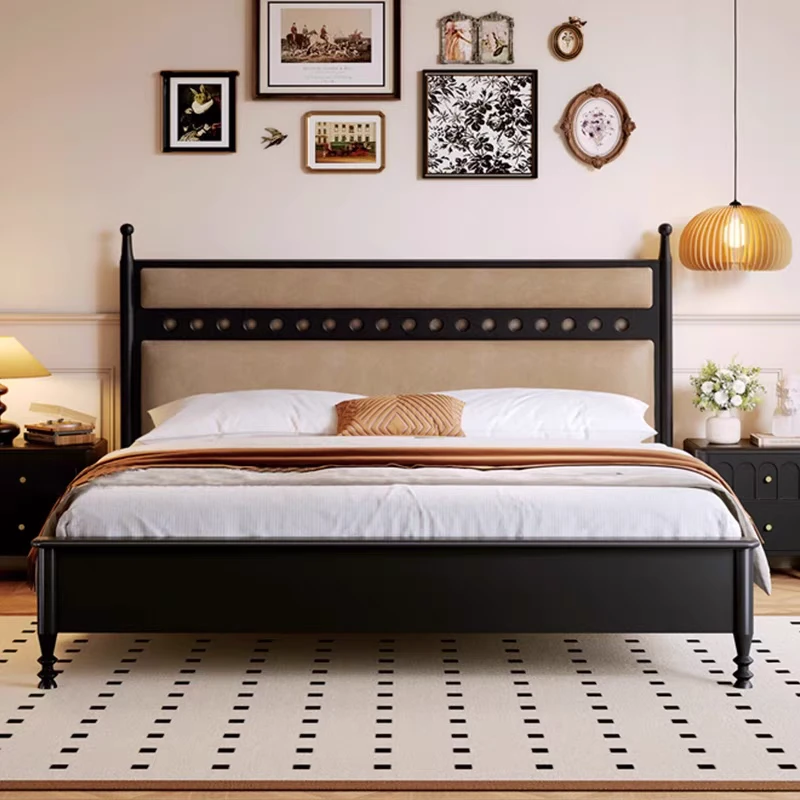 轻法式复古实木床简约现代艺术风双人床主卧1.8米婚床法式床