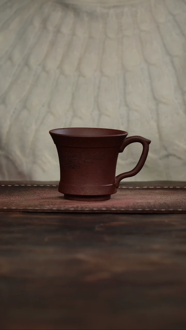 茶杯紫砂非遗茶器-山水手把